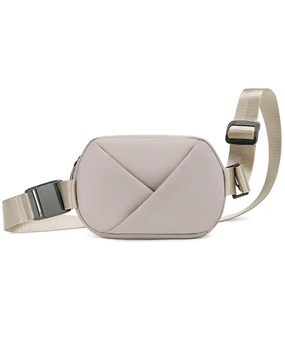 Lux & Nyx Origami Belt Bag Sling - Black Ultra Satin Nylon Convertible Belt, Sling, Crossbody Daily Travel