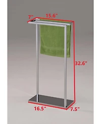 Kings Brand Furniture Metal Towel Rack Stand With Single Bar For Bathroom Towel Storage