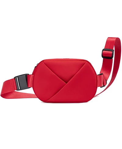 Lux & Nyx Origami Belt Bag Sling - Black Ultra Satin Nylon Convertible Belt, Sling, Crossbody Daily Travel