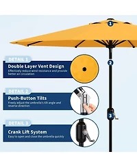 gaomon Outdoor Table Patio Umbrella, Waterproof Uv Protection for Garden, Backyard, Poolside