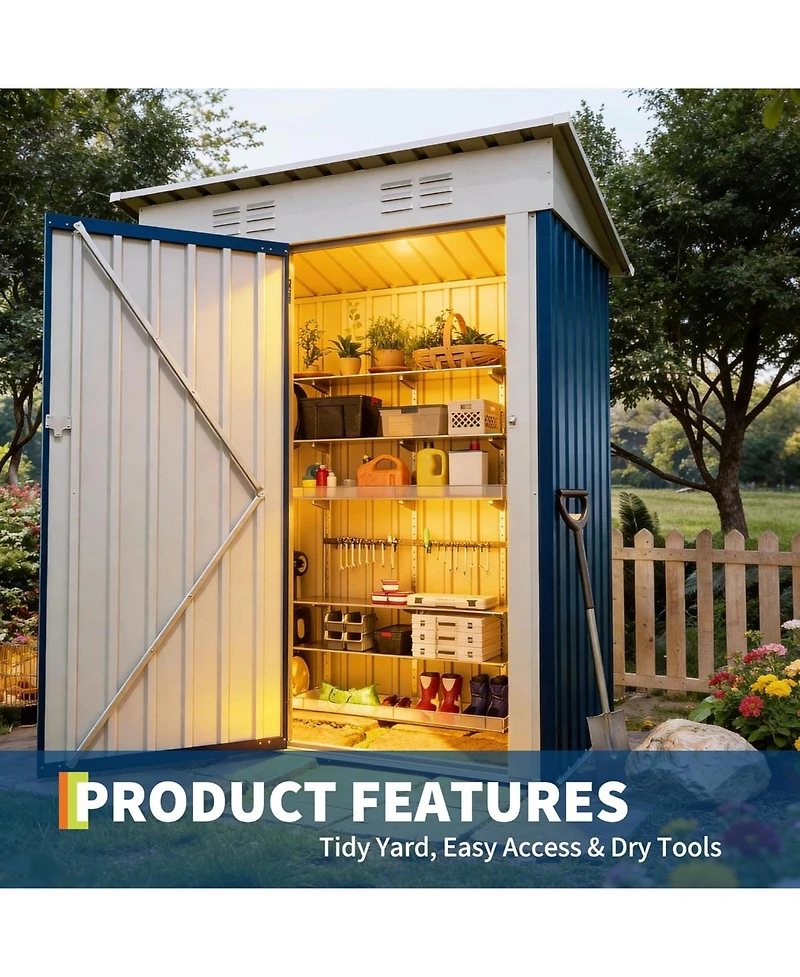 gaomon Storage Shed Metal Tool Garden Shed for Garden, Backyard, Patio