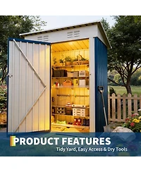 gaomon Storage Shed Metal Tool Garden Shed for Garden, Backyard, Patio