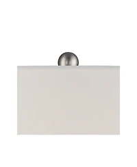 360 Lighting Patrick Modern Coastal Table Lamp with Round Riser 27 1/4" Tall Gray White Wash Ceramic Drum Fabric Shade for Bedroom Living Room Home