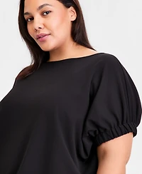 Anne Klein Plus Boat-Neck Dolman-Sleeve Top