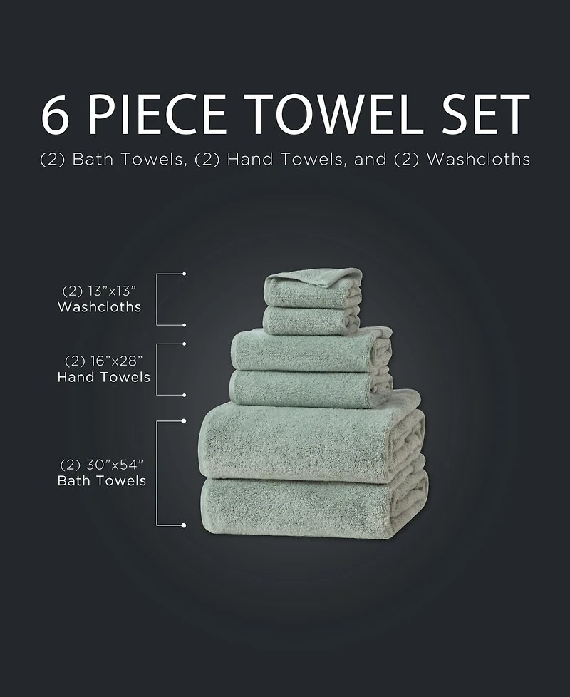 French Connection Solid Dobby 6-Pc. Bath Towels Set