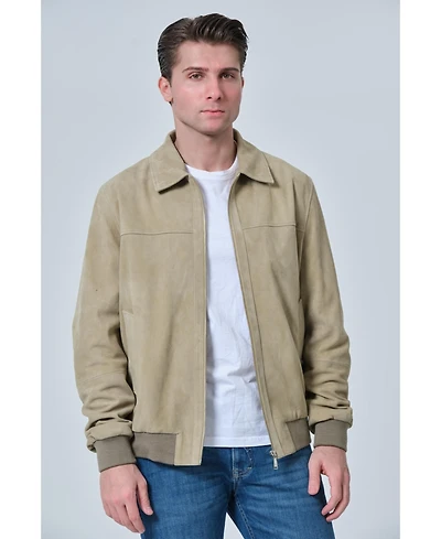 Furniq Uk Men's Men s Suede Bomber Jacket, Created for Macy