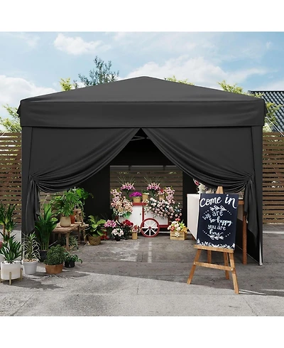gaomon Outdoor Pop Up Tent Canopy with 4 Sidewalls SandBag and Carry Bag for Camping, Backyard Parties
