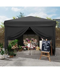 gaomon Outdoor Pop Up Tent Canopy with 4 Sidewalls SandBag and Carry Bag for Camping, Backyard Parties