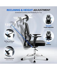 gaomon Ergonomic Desk Chair,Home Mesh Office Desk Chair with Adjustable Lumbar Support,High-Back Computer Gaming Chair with Headrest 3D Armrests