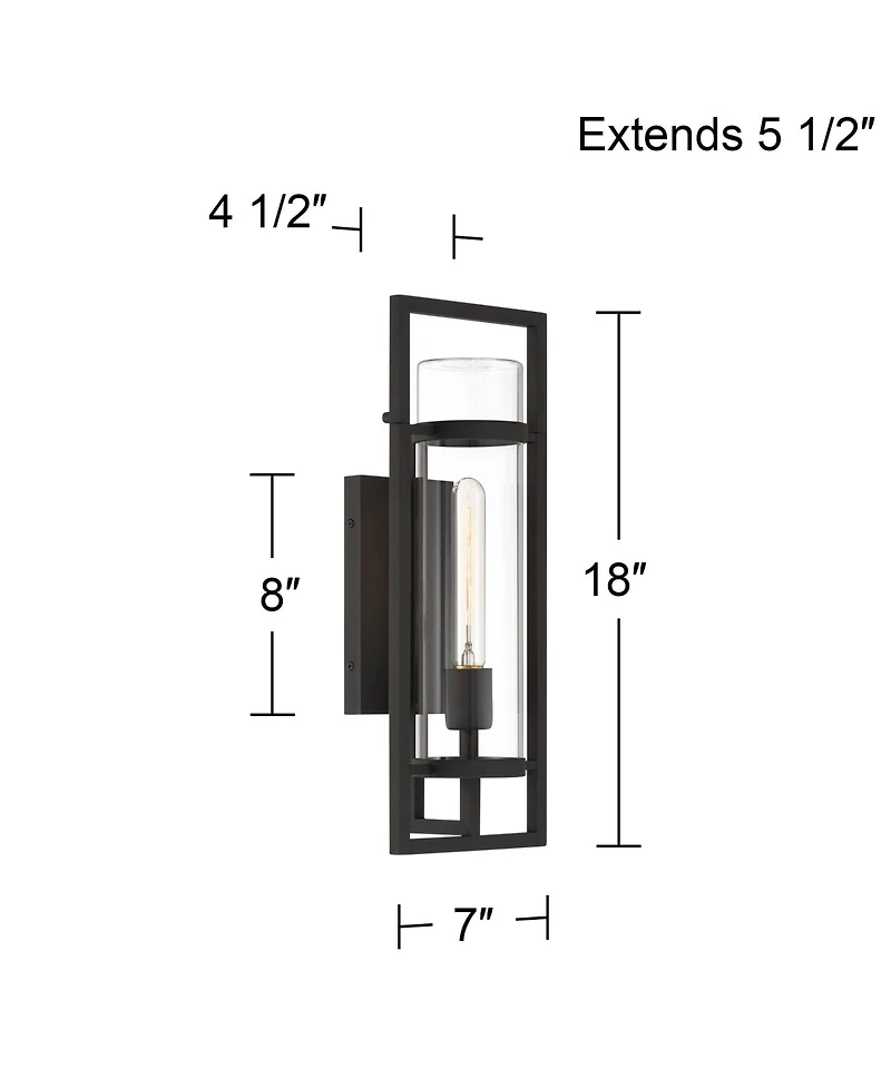 Possini Euro Design Castello 18inches High Modern Outdoor Wall Light Fixture Mount Porch Weatherproof Sand Marine Grade Finish