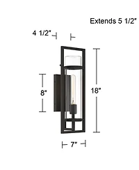 Possini Euro Design Castello 18inches High Modern Outdoor Wall Light Fixture Mount Porch Weatherproof Sand Marine Grade Finish