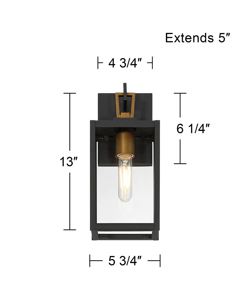 Possini Euro Design Possini Euro Trystin 13 inches Highand Brass Outdoor Wall Light