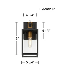 Possini Euro Design Possini Euro Trystin 13 inches Highand Brass Outdoor Wall Light