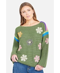 Yumi Women's Crochet Flower Jumper