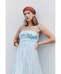 English Factory Women's Smocked Sleeveless Maxi Dress