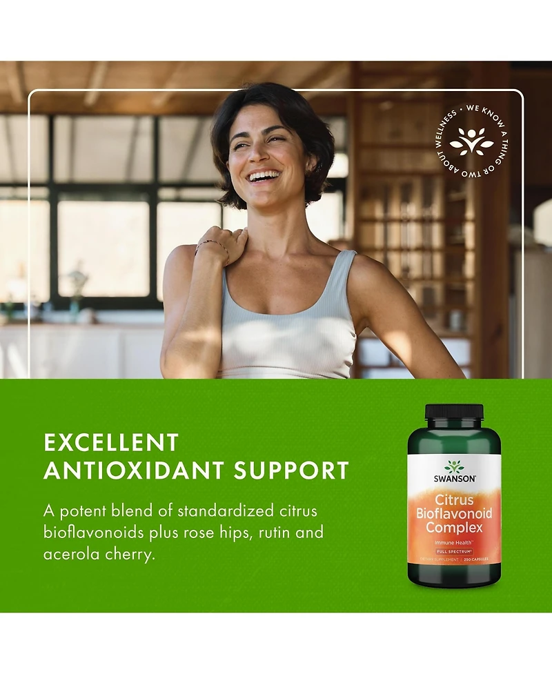 Swanson Full Spectrum Citrus Bioflavonoid Complex, Aids Vitamin C Absorption and Immune Health, Bitter Orange Bioflavonoids, 250 Capsules, 1 Pack