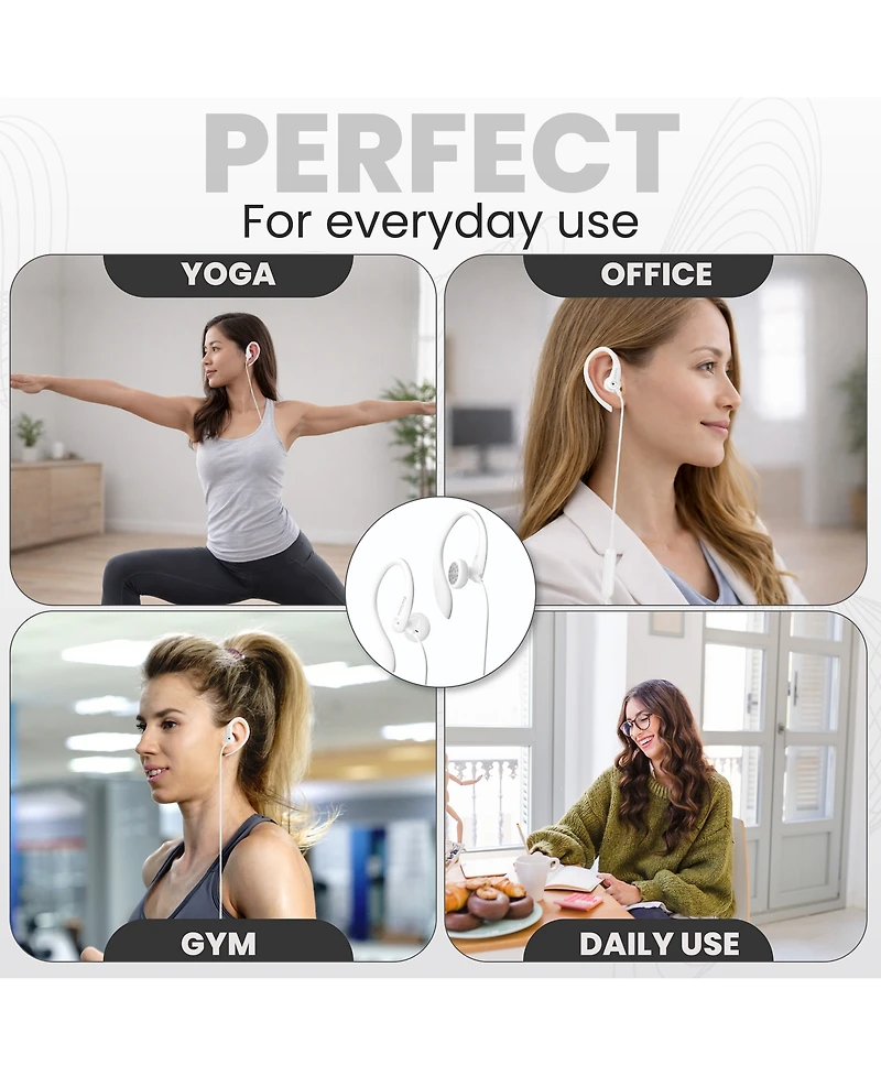 Philips Usb-c Wired Earbuds with Microphone, Secure Fit Over-Ear Sport Earhook Wired Open Ear Headphones for Running and Gym