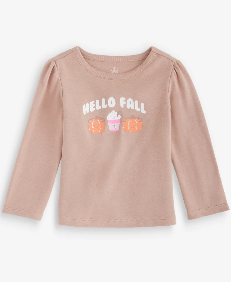 First Impressions Baby Girls' 3M-24M Mix & Match Long-Sleeve Hello Fall T-Shirt, Macy's Exclusive