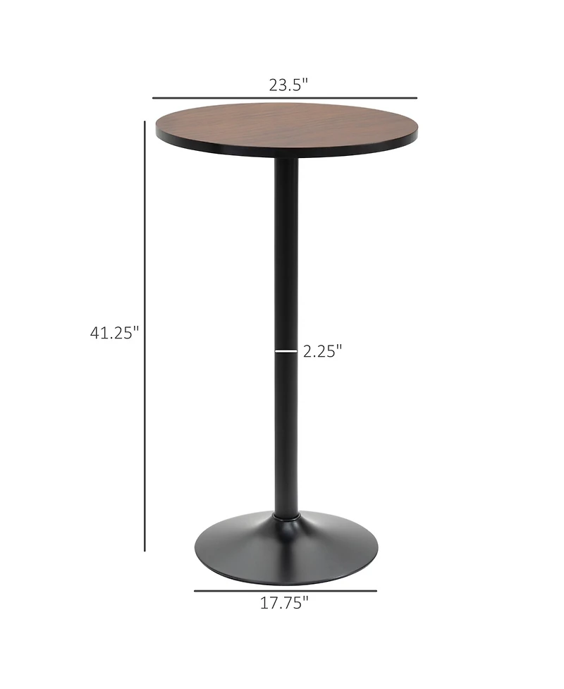 flynama Rustic Industrial Elm Wood Round Bar Table