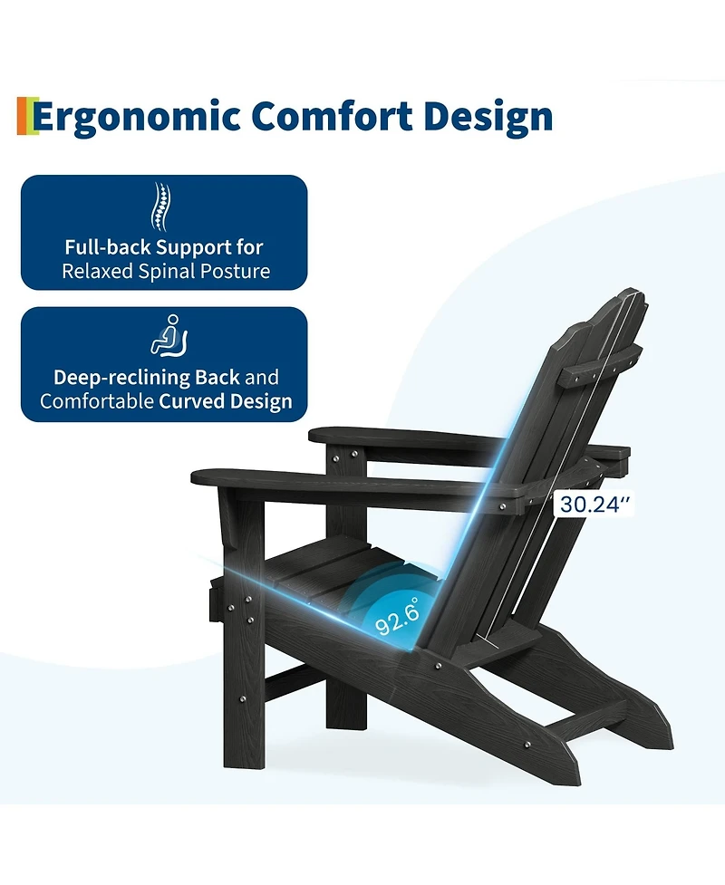 GarveeLife Hdpe Adirondack Chair Set of