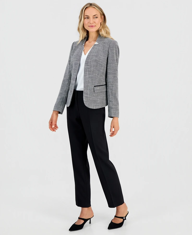 Kasper Petite Cutout Collar Padded Blazer