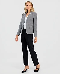 Kasper Petite Cutout Collar Padded Blazer