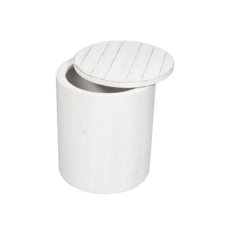 Liberty Furniture Industries, Inc. Modern Farmhouse Drum End Table in Flea Market with Heavy Distressing