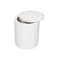 Liberty Furniture Industries, Inc. Modern Farmhouse Drum End Table in Flea Market with Heavy Distressing