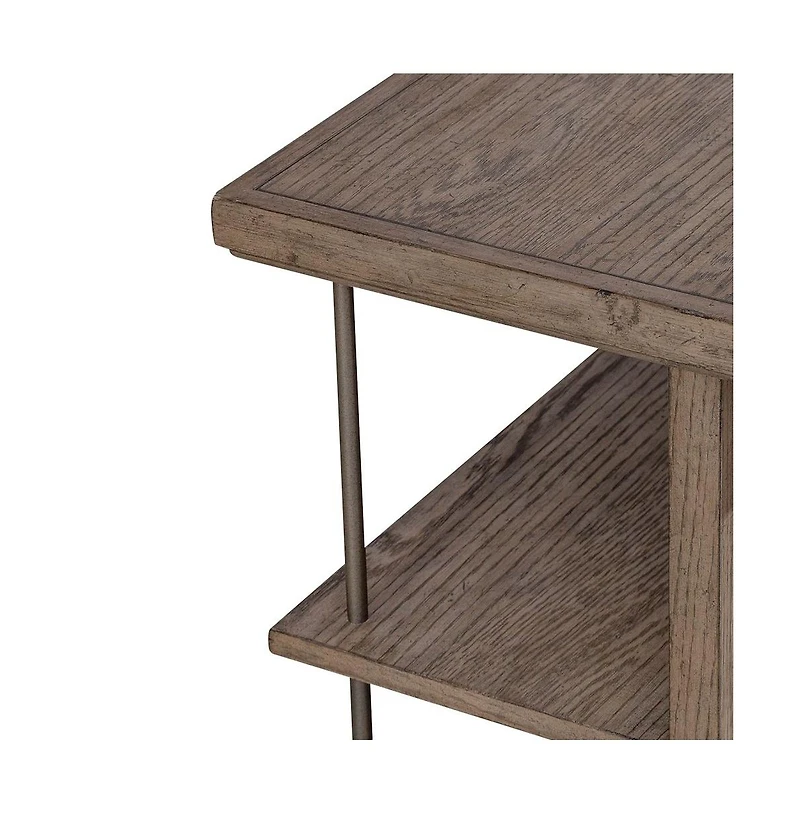 Liberty Furniture Industries, Inc. City Scape Metal Accent Oak Wood End Table for Living Room