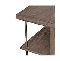 Liberty Furniture Industries, Inc. City Scape Metal Accent Oak Wood End Table for Living Room