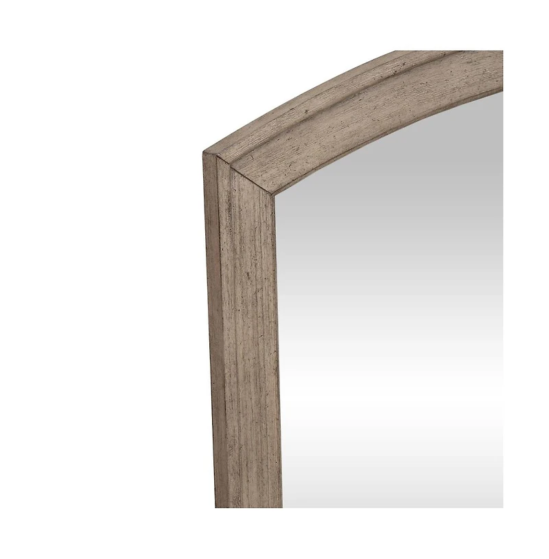 Liberty Furniture Industries, Inc. Arched Mirror with Dresser Mount 41" x 40"- Burnished Oak Wood Frame