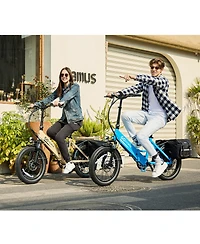 GoPowerBike GoPlus Folding Electric Bike | 20" Fat Tire eBike 500W Motor, 20mph Top Speed 45+ Mile Range, 5 Pedal-Assist Levels Removable B