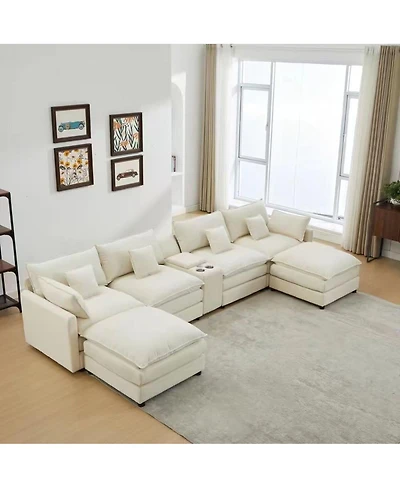 Streamdale Furniture Seven-piece sofa set with console