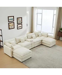 Streamdale Furniture Seven-piece sofa set with console