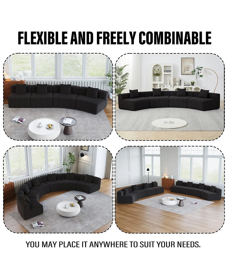 Streamdale Furniture Chenille Sectional Sofa with 2 Pillows, Symmetrical Modular for Living Room/Office
