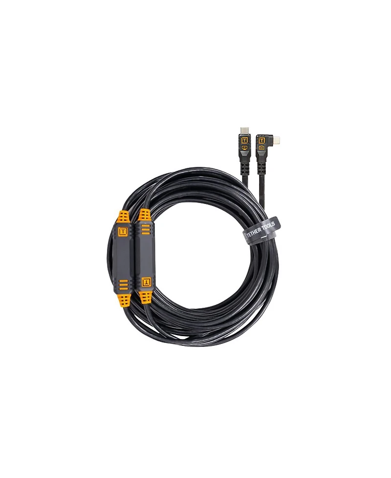Tether Tools LeverLock Plate and TetherPro Optima 10G 31' Usb-c Straight to Usb-c Right Angle Cable