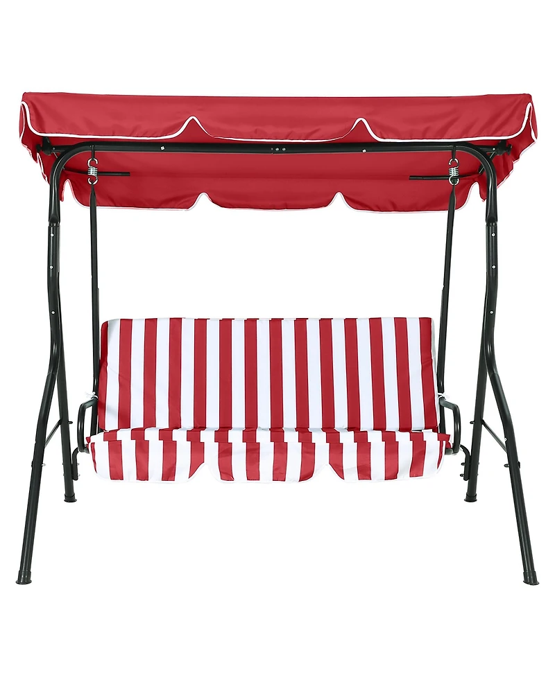 GarveeLife 3-Seat Patio Swing Chair with Adjustable Canopy