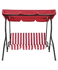 GarveeLife 3-Seat Patio Swing Chair with Adjustable Canopy
