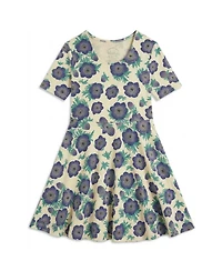 Mightly Toddler Girl's Fair Trade Organic Cotton Short Sleeve Twirl Dress