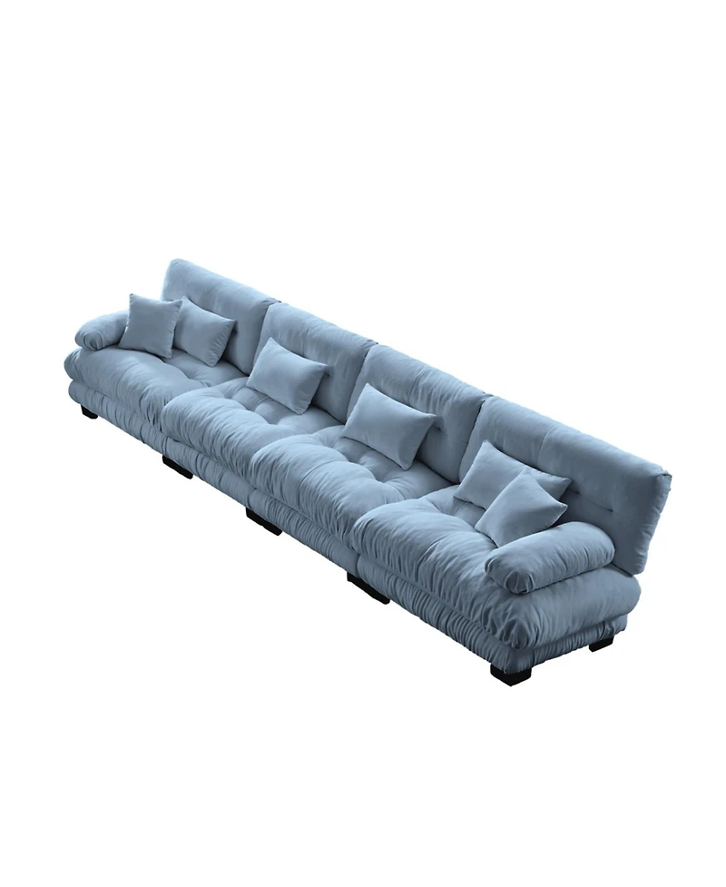 Streamdale Furniture 4-Seater Modular Chenille Sofa Couch for Living Room, Apartment, Office