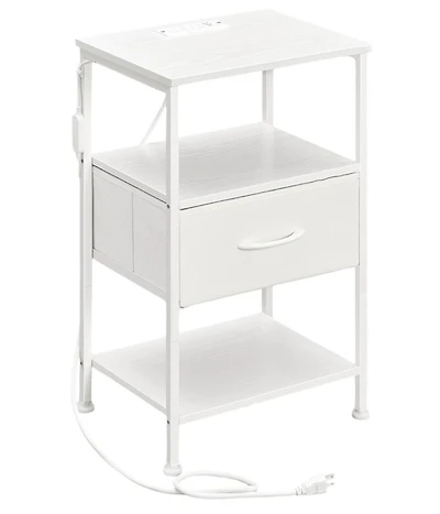 Slickblue Smart Bedside Table with Charging Station and App Led Lights