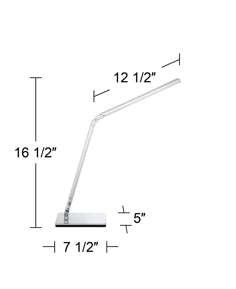 360 Lighting Modern desk lamp, 16.5 inches , with touch dimmer, Led nightlight, and built-in Usb port-ideal for bedside or home office.