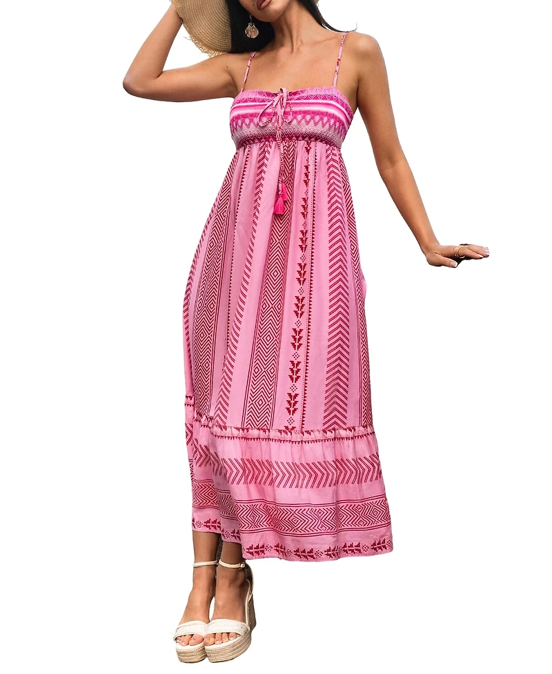Cupshe Women's Beat of My Heart Ornate Maxi Beach Dress