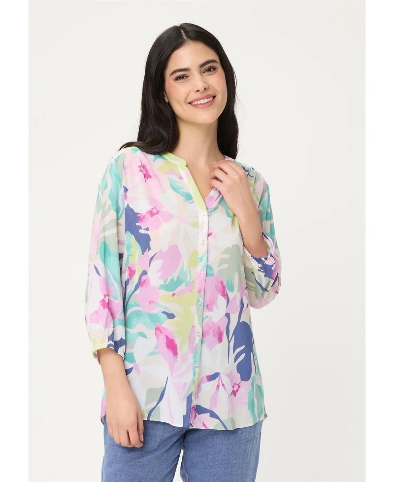 Olsen Women's Floral Tunic Shirt