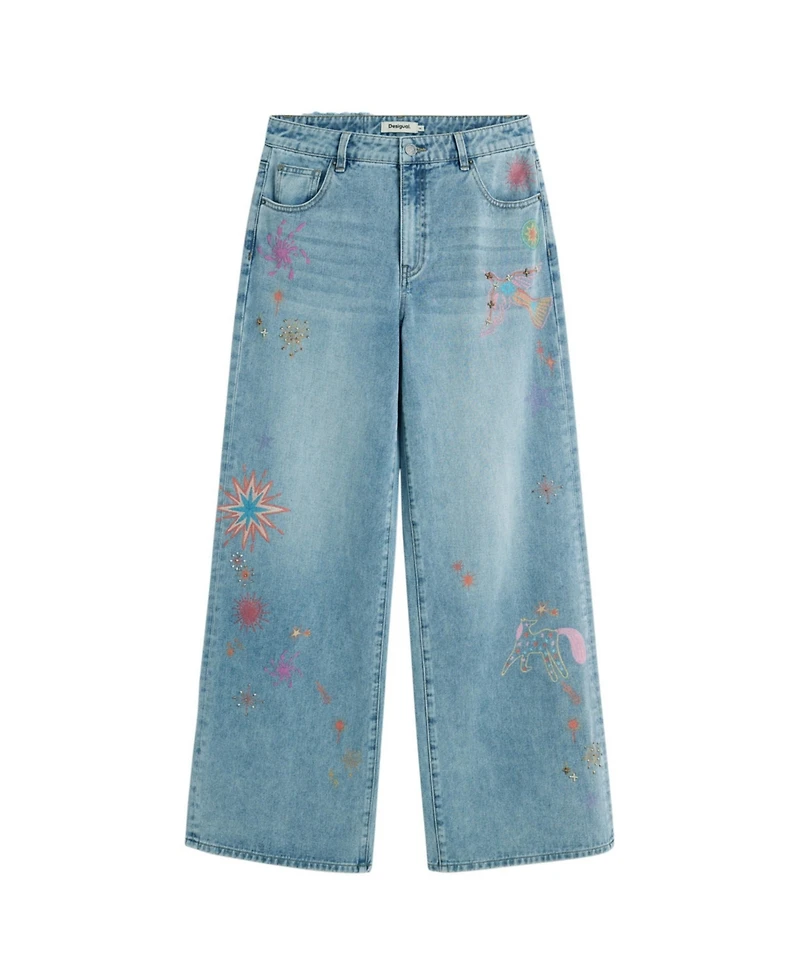Desigual Women's Printed Denim Trousers