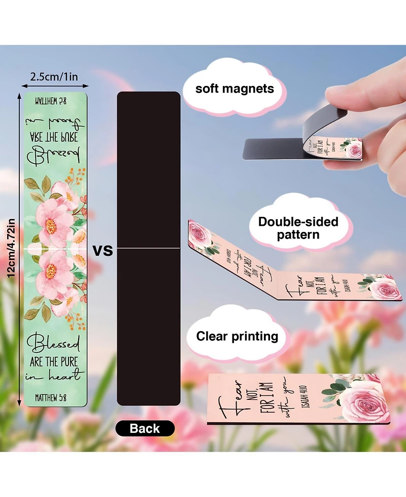 Gnuadz Verses Magnetic Bookmark Floral Religious Faith Bible