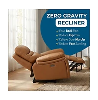 Heartland Furniture Leather Power Recliner Chair, Top Grain Upholstery, Usb and Usb-c, 360 lb Support