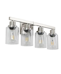 Busdays 24 Inch Modern 4 Light Bathroom Vanity Light Fixture with Clear Glass Shades for Bathroom Vanity Dressing Area No Bulbs