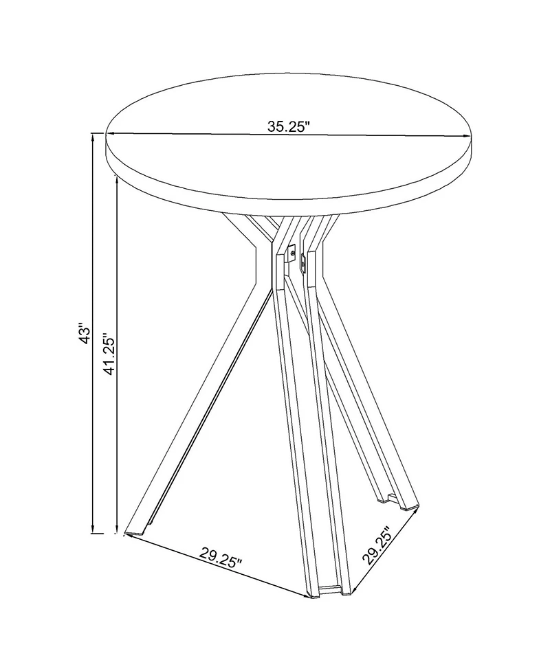 flynama Dark Oak 35" Round Pub Height Bistro Bar Table