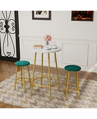 flynama 3-Piece Modern Pub Bar Table Set with 2 Stools